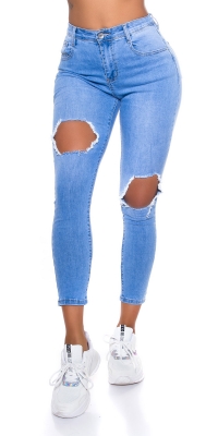 Blugi Sexy Skinny Fit cu decupaje