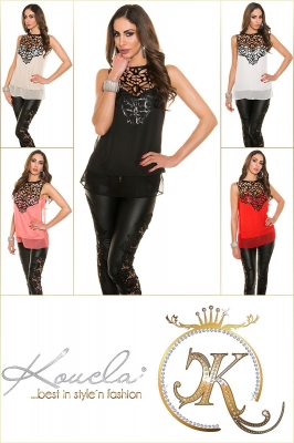 Bluze la moda cu fake leather application
