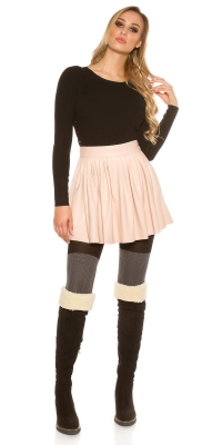 Fuste mini Sexy piele ecologica pleated