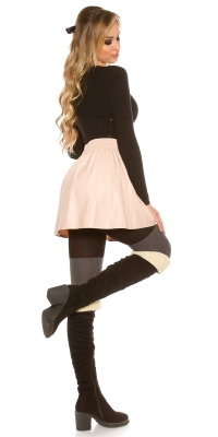 Fuste mini Sexy piele ecologica pleated