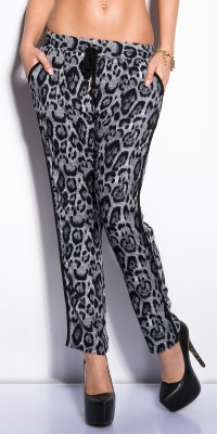 Pantaloni la moda casual- cu leopardimprimeu