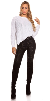 Pulover la moda tricot cu side- nasturi