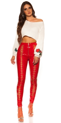 Pulover sexy buricul gol tricot cu petice