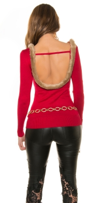 Pulovere SexyBack fashion tricot fin cu fake fell