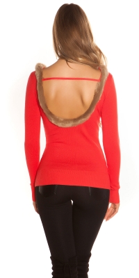 Pulovere SexyBack fashion tricot fin cu fake fell