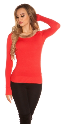 Pulovere SexyBack fashion tricot fin cu fake fell