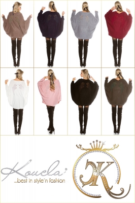 Pulovere la moda supradimensionat bat AngelWings