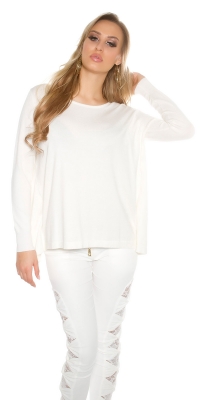 Pulovere la moda tricot fin + buline sifon