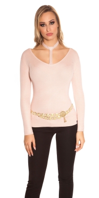 Pulovere sexy Sling Look cu decolteu in v