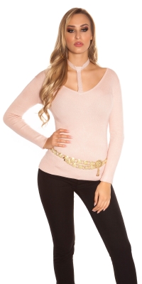 Pulovere sexy Sling Look cu decolteu in v