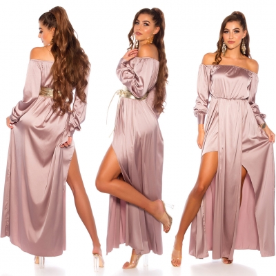 Rochie lunga sexy Satin-Look