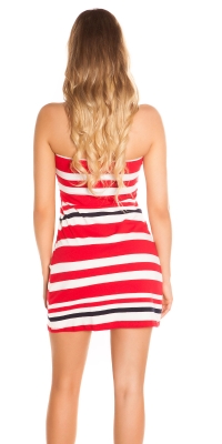 Rochie mini Sexy umeri goi cu fundita si nasturi