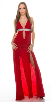 Rochii de seara sooHOT fashion cu strasuri&sexy leg slit