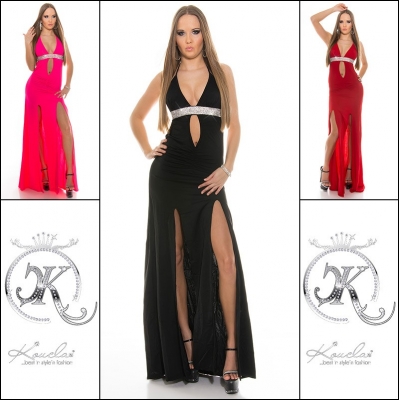 Rochii de seara sooHOT fashion cu strasuri&sexy leg slit