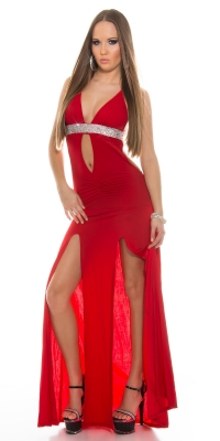 Rochii de seara sooHOT fashion cu strasuri&sexy leg slit