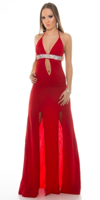 Rochii de seara sooHOT fashion cu strasuri&sexy leg slit