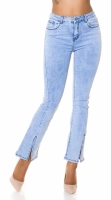 Blugi la moda cu talie inalta acid wash