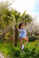 Blugi scurti la moda cu talie inalta Paperbag
