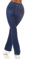 Blugi Sexy cu talie inalta Bootcut sclipici detaliu
