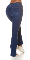 Blugi Sexy cu talie inalta Bootcut sclipici detaliu