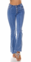 Blugi Sexy cu talie inalta evazati decorative seam