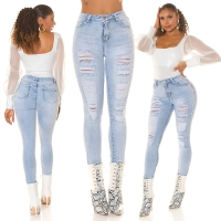 Blugi Sexy cu talie inalta rupturi 