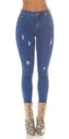 Blugi Sexy Musthave cu talie inalta Push-Up aspect uzat