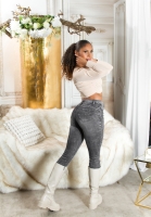 Blugi Sexy Musthave cu talie inalta Push-Up aspect uzat
