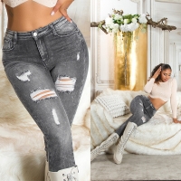 Blugi Sexy Musthave cu talie inalta Push-Up aspect uzat