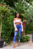Blugi Sexy skinny cu rupturi