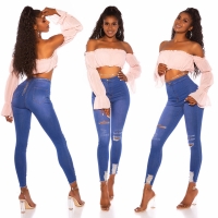 Blugi Sexy skinny cu rupturi