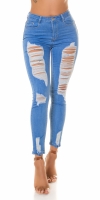 Blugi skinny Sexy cu talie inalta rupturi Push Up Effect