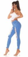 Blugi skinny Sexy cu talie inalta rupturi Push Up Effect
