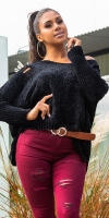 Bluza la moda supradimensionat Chenille w. gluga
