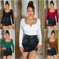 Bluze maneca lunga sexy cu nasturi
