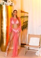 Bluze maneca lunga Topuri cu buricul gol sexy Net / Cover-Up