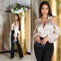 Bluze Sexy tip satin umerii goi