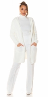 Cardigan la moda larg cu gluga