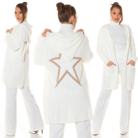 Cardigan la moda larg cu gluga