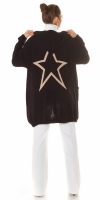 Cardigan la moda larg cu gluga