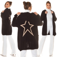 Cardigan la moda larg cu gluga