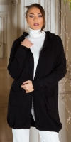 Cardigan la moda larg cu gluga