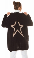 Cardigan la moda larg cu gluga