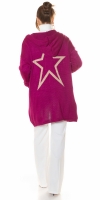 Cardigan la moda larg cu gluga