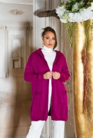 Cardigan la moda larg cu gluga