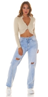 Cardigan Sexy cu striatii buricul gol fermoar