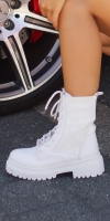Cizme la moda Biker Look ancle care se leaga