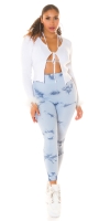 Colanti Sexy cu talie inalta batik scrunch seam