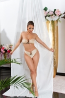 Costum de baie in doua piese sexy 2 Set cu auriu detaliu