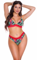 Costum de baie in doua piese Sexy Exotic cu decorative banda elastica